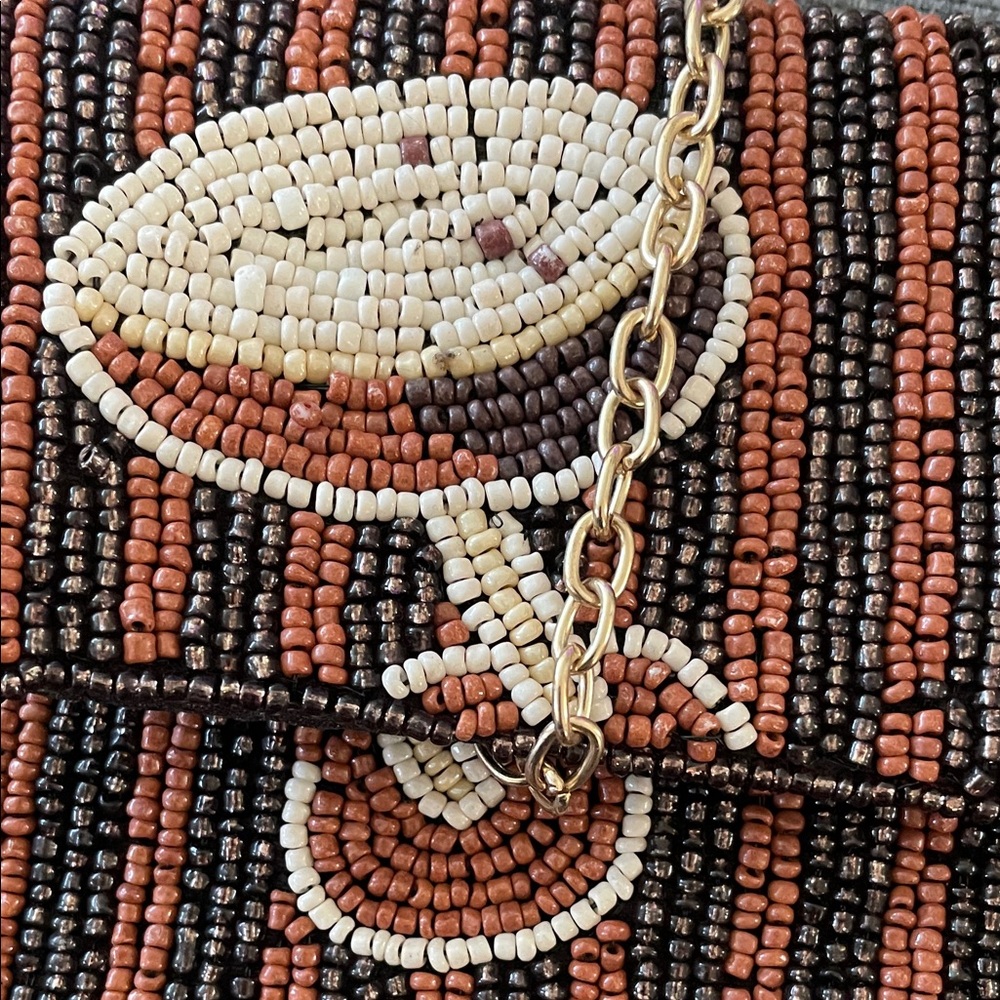 Viral Beaded Cocktail Design Clutch and Wallet Set with key chain - Picture 5 of 15
